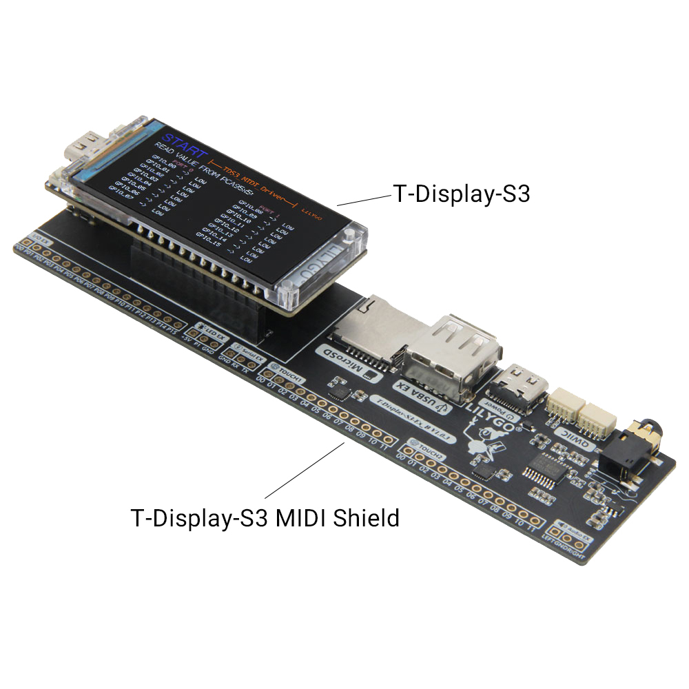 T-Display-S3 MIDI Shield Devel - Musical Instrument Digital Interface incelemesi ve fiyatı