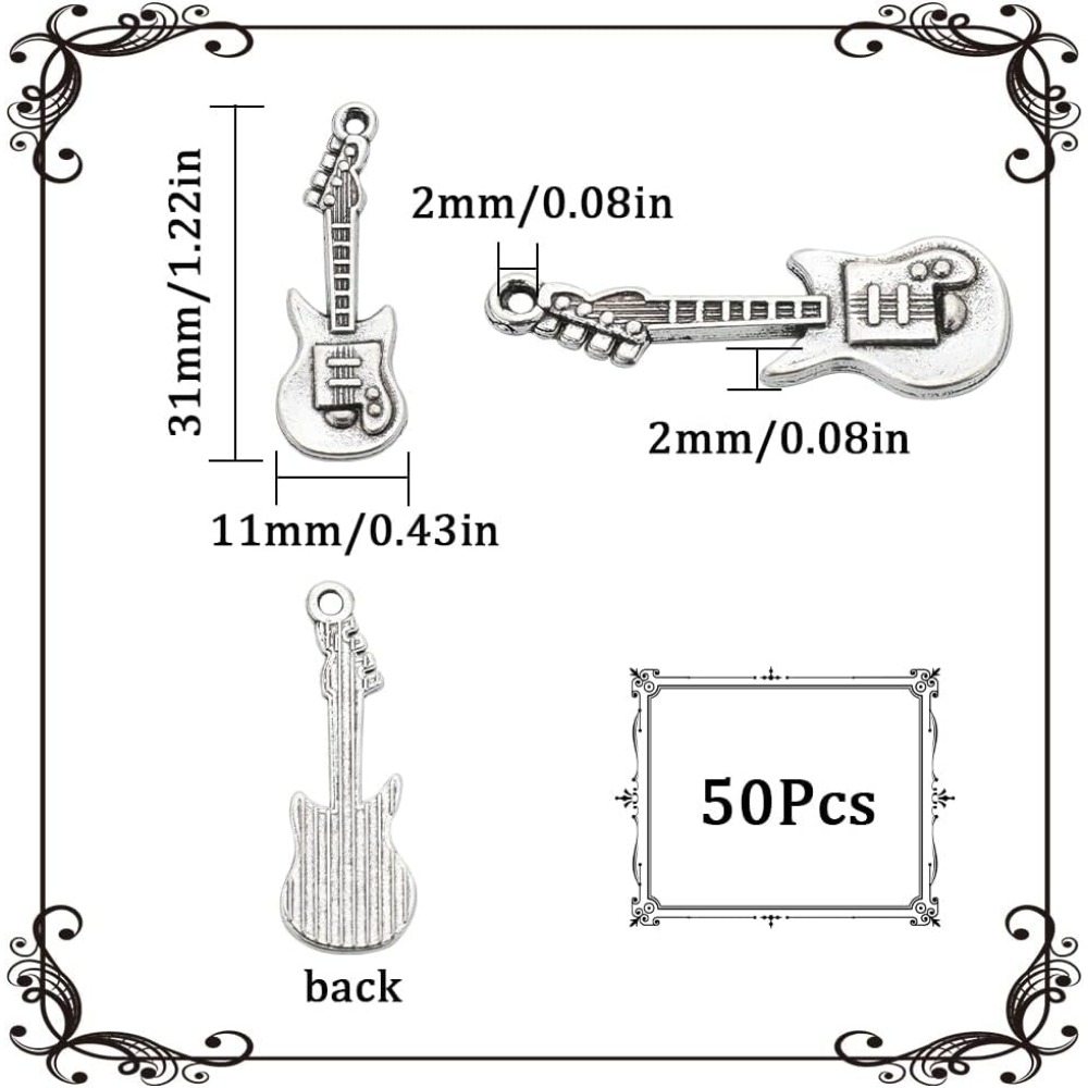 1 Box 50Pcs Vintage Guitar Cha - Musical Instrument Craft incelemesi ve fiyatı