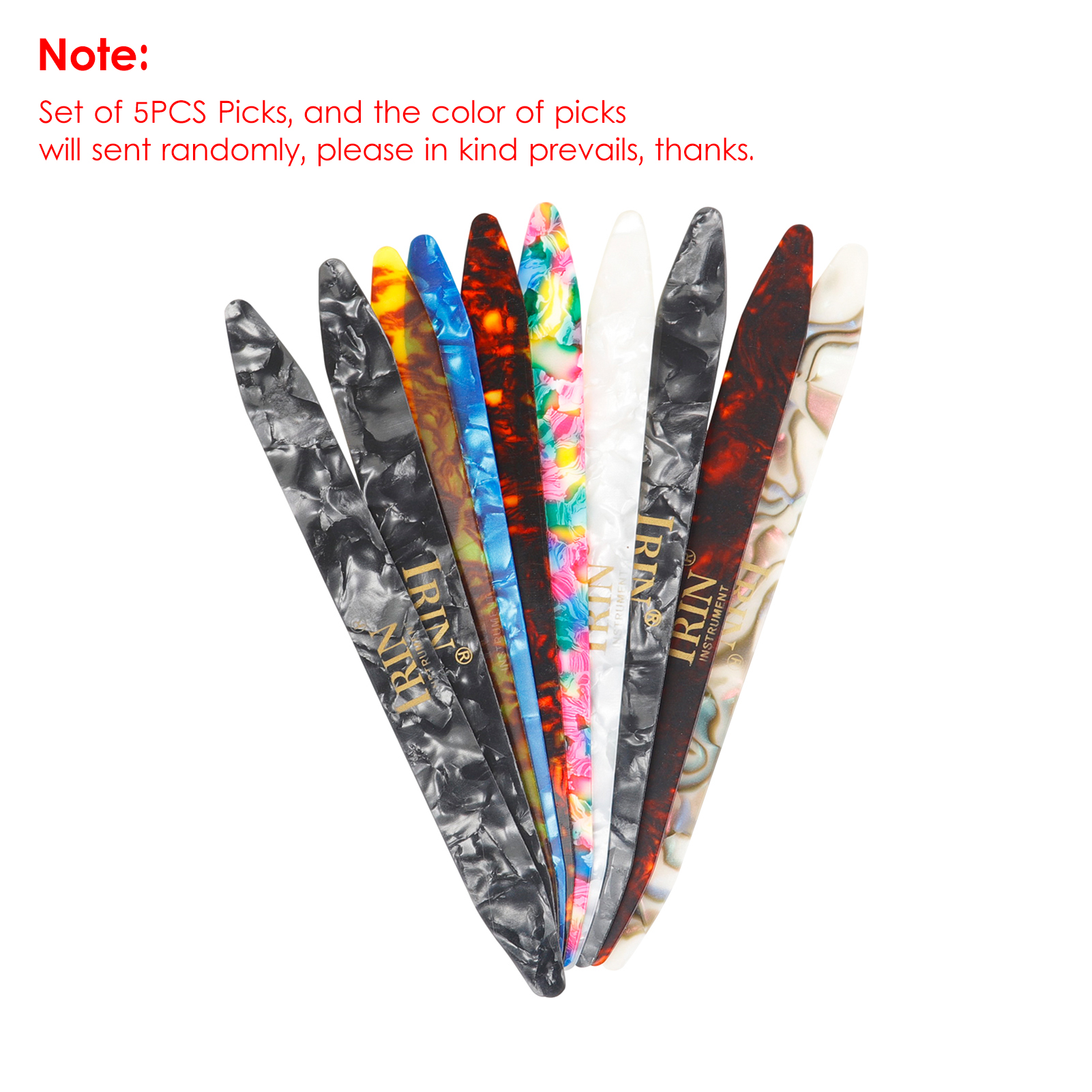 IRIN 5pcs Celluloid Picks Plec - Musical Instrument Lute incelemesi ve fiyatı