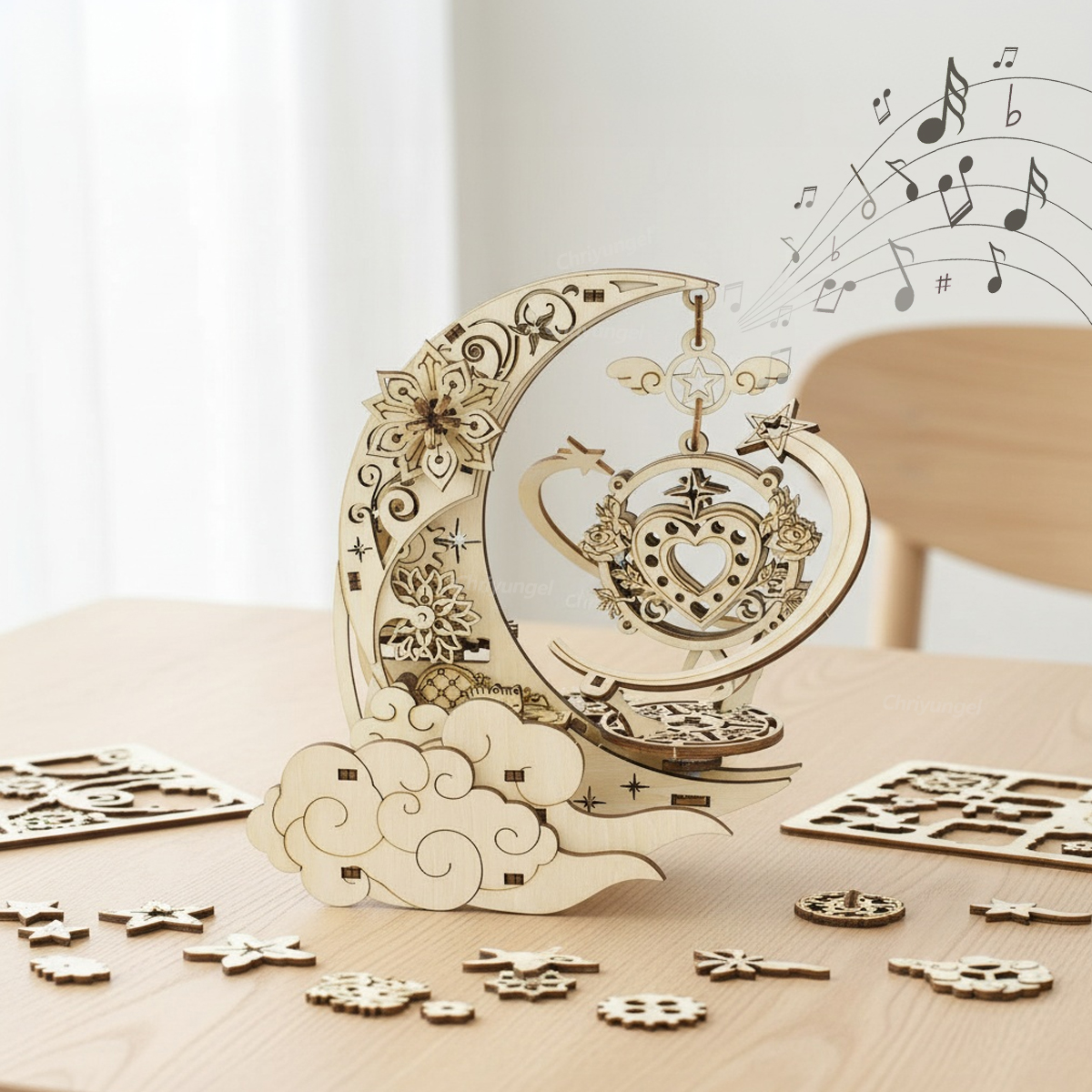 3D Wooden Puzzle Moon Star Mod - Musical Instrument Craft incelemesi ve fiyatı