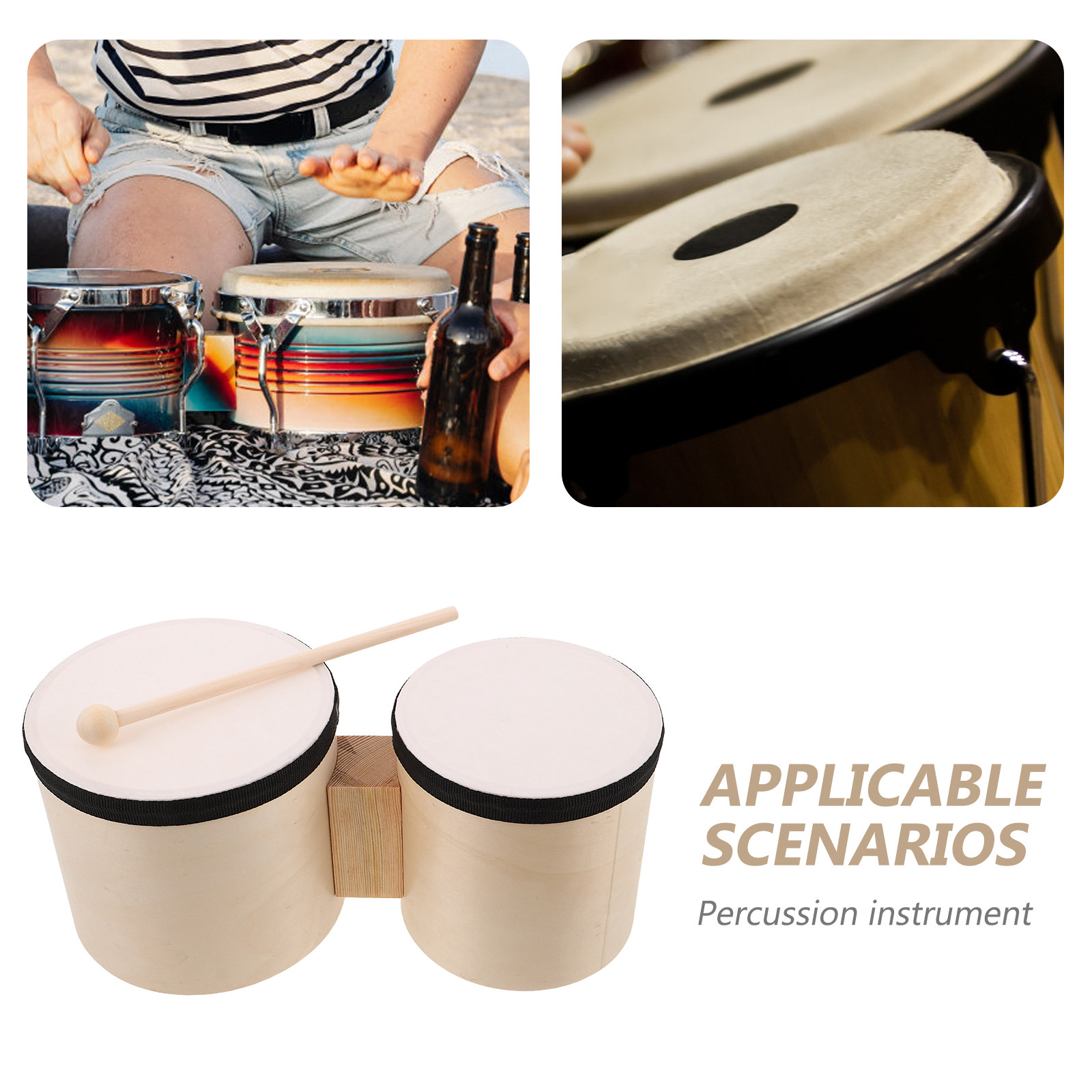 1Sets Wooden Bongos Drum Set 5 - Bongo Drum Set incelemesi ve fiyatı